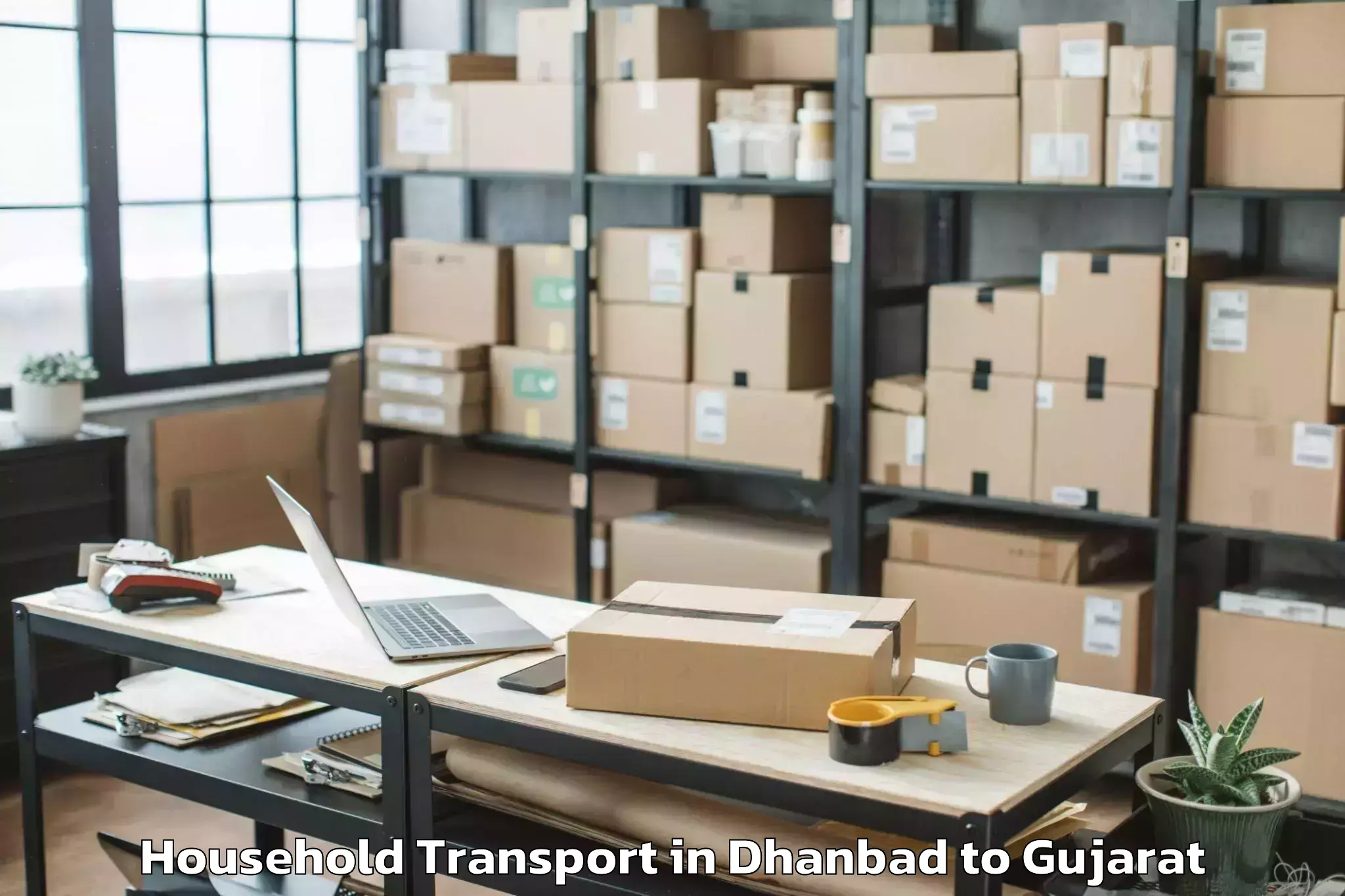 Easy Dhanbad to Dantiwada Household Transport Booking